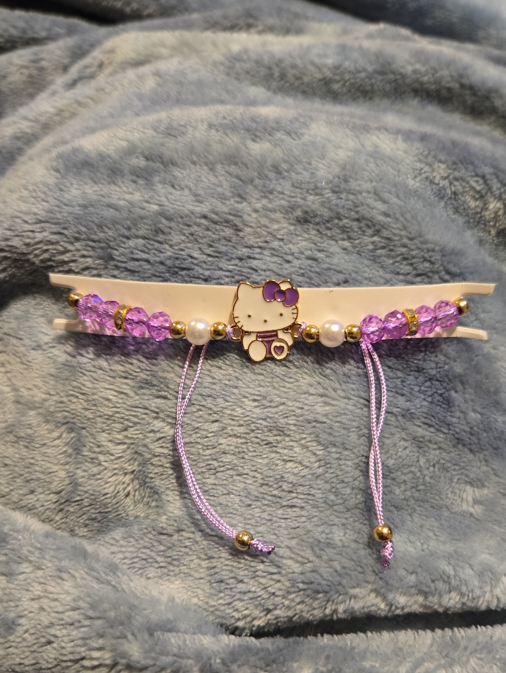 3/$10 Bundle Deals Hello Kitty Lavender Beaded Kids Hair Clip with Pearl Accents